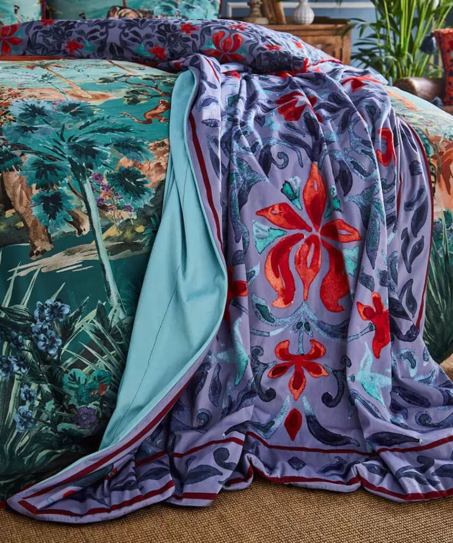 Fashion Joe Browns Luxurious Velvet Reversible Throw Lilac