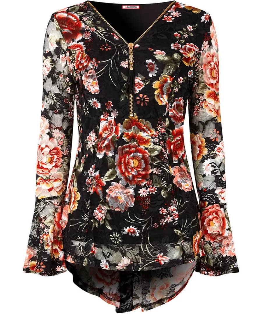 Store Joe Browns Macy Lace Zip Top Black