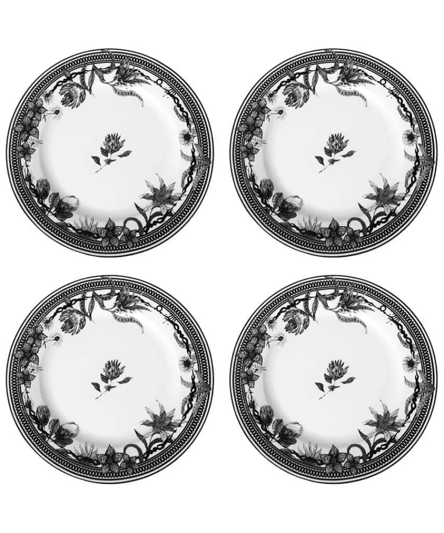 Clearance Joe Browns Magnificent Monochrome Floral Dinner Plates Black / White