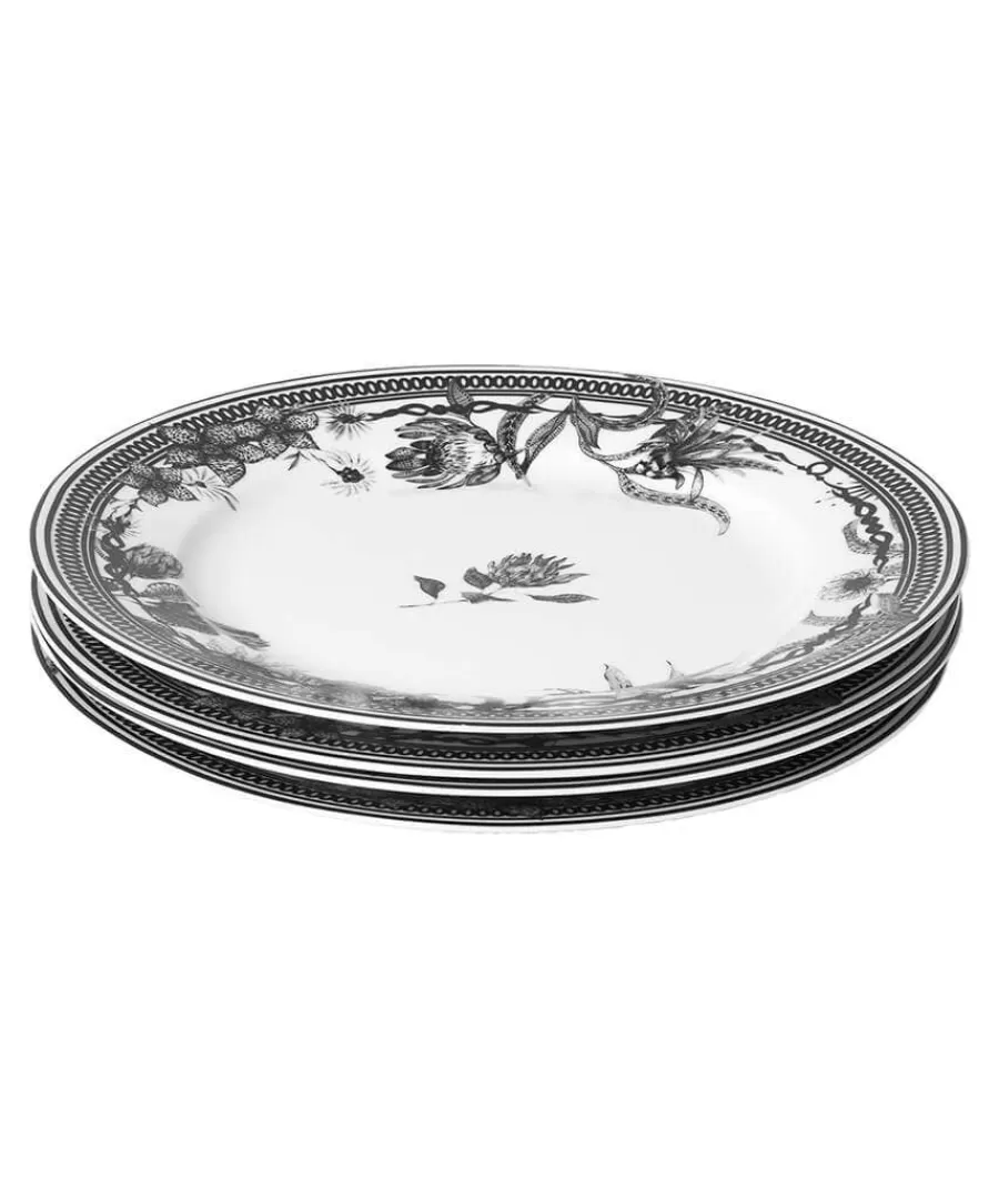 Clearance Joe Browns Magnificent Monochrome Floral Dinner Plates Black / White
