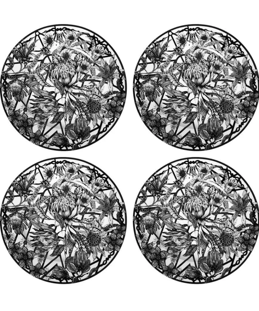 Fashion Joe Browns Magnificent Monochrome Floral Side Plates Black / White