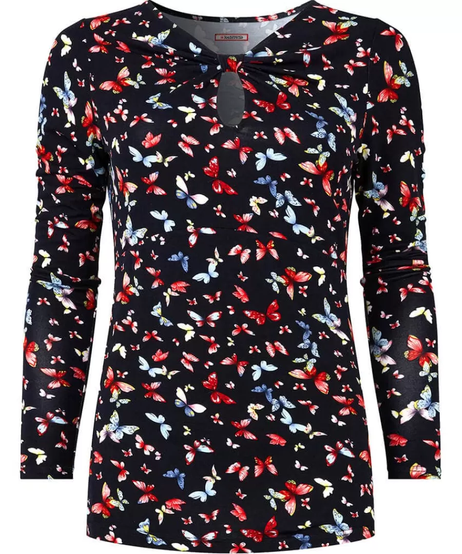 Best Joe Browns Make A Statement Keyhole Jersey Print Top Black