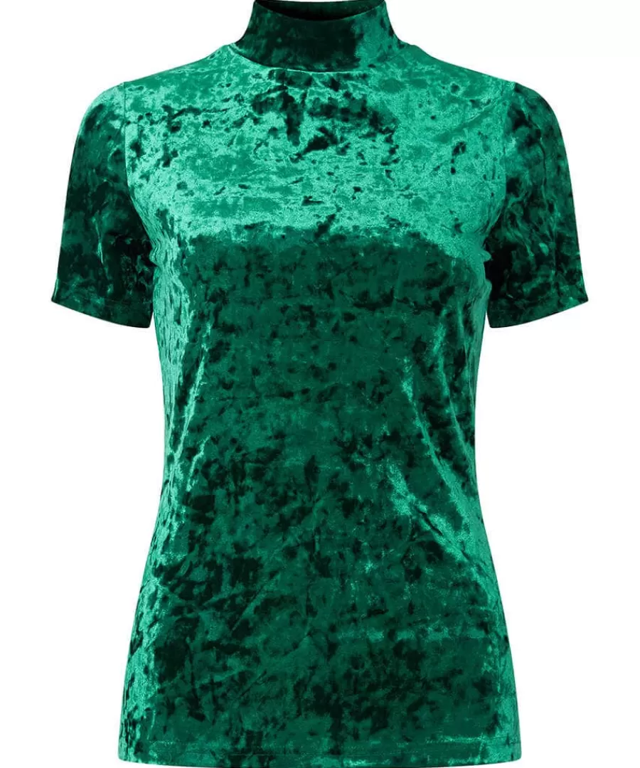 Shop Joe Browns Marcie Velour Short Sleeved Top Green