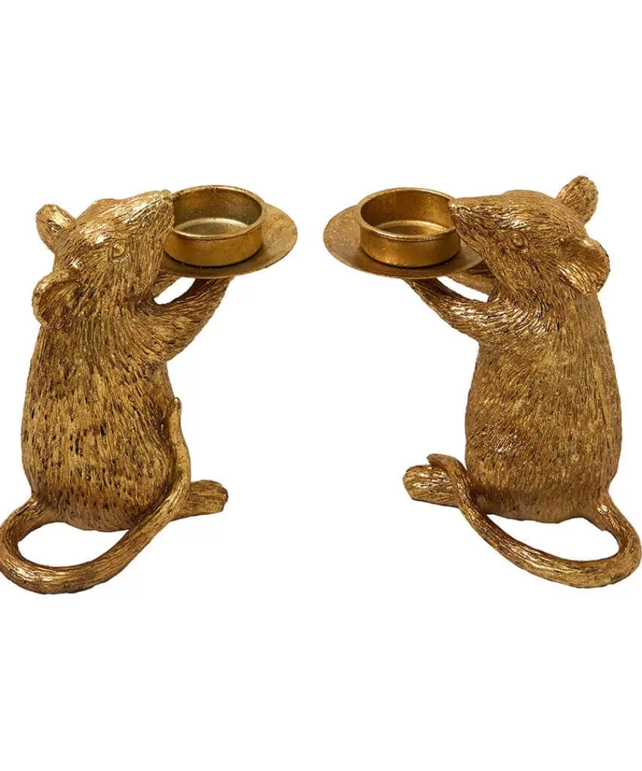Sale Joe Browns Marvellous Mice Candle Holders Gold