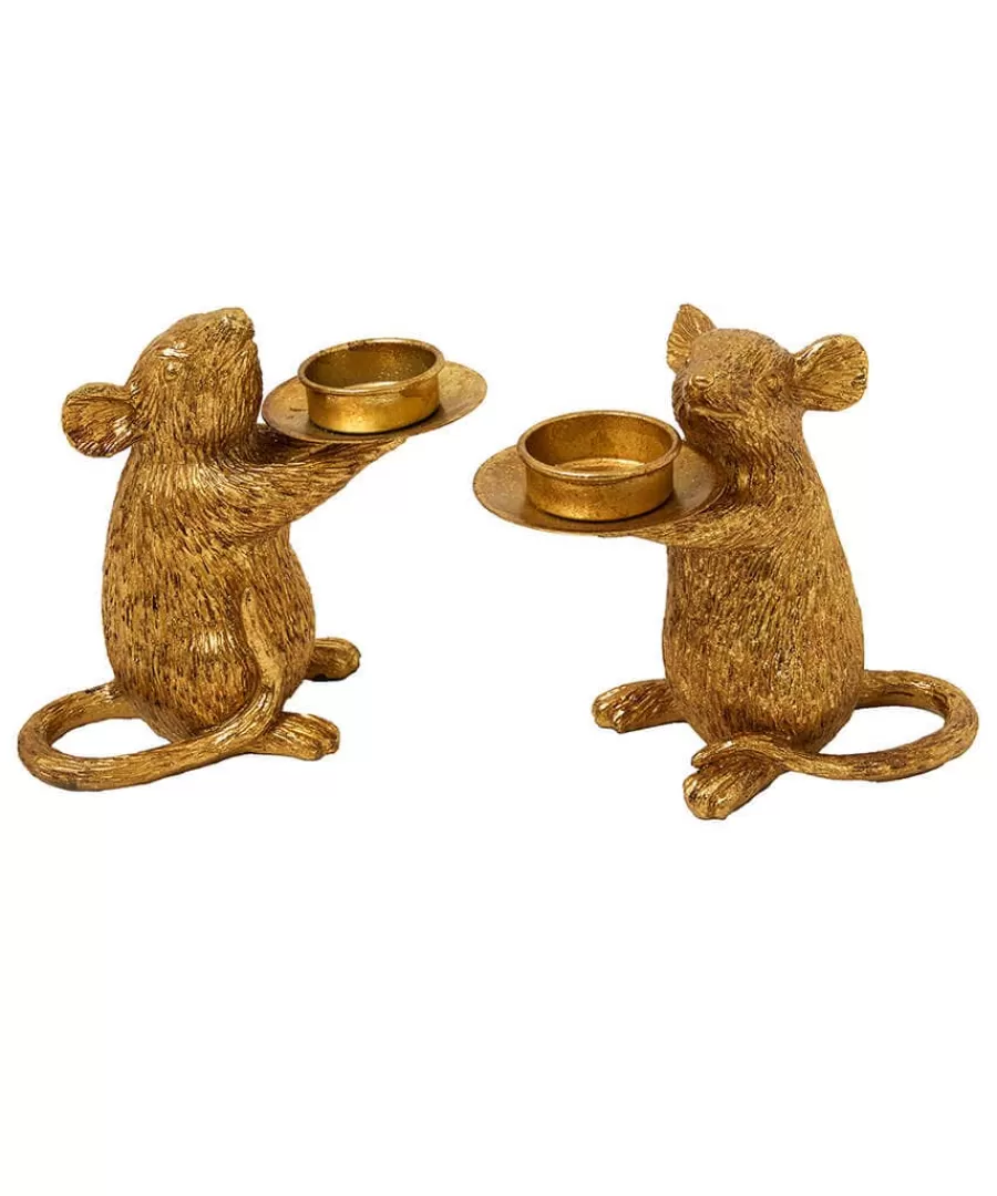 Sale Joe Browns Marvellous Mice Candle Holders Gold
