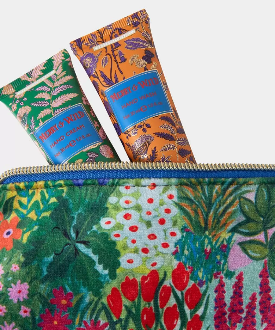 New Joe Browns Merry And Wild Velvet Pouch With Handbag Essentials Multi