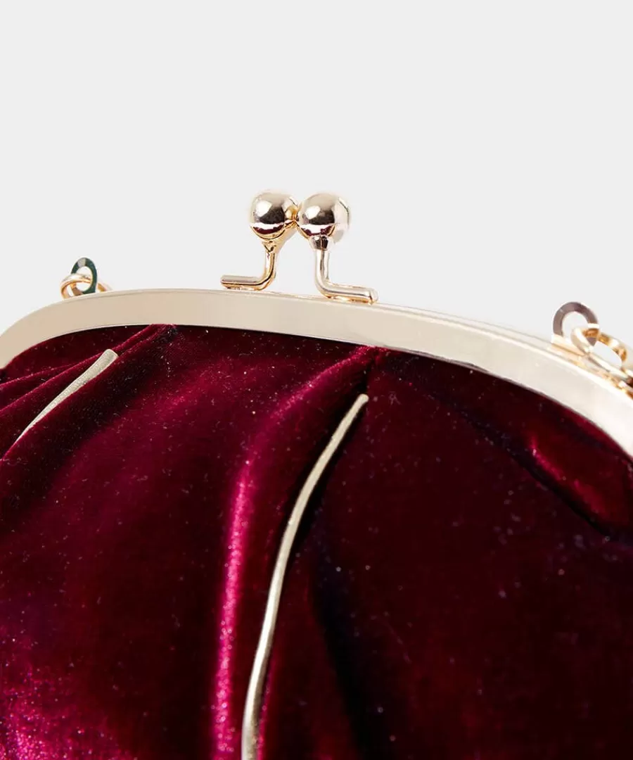 Fashion Joe Browns Midnight Hour Velvet Deco Bag Dark Red