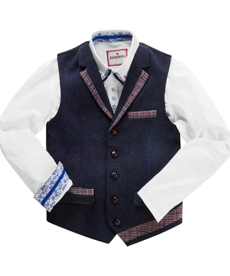 Shop Joe Browns Mix It Up Waistcoat Blue