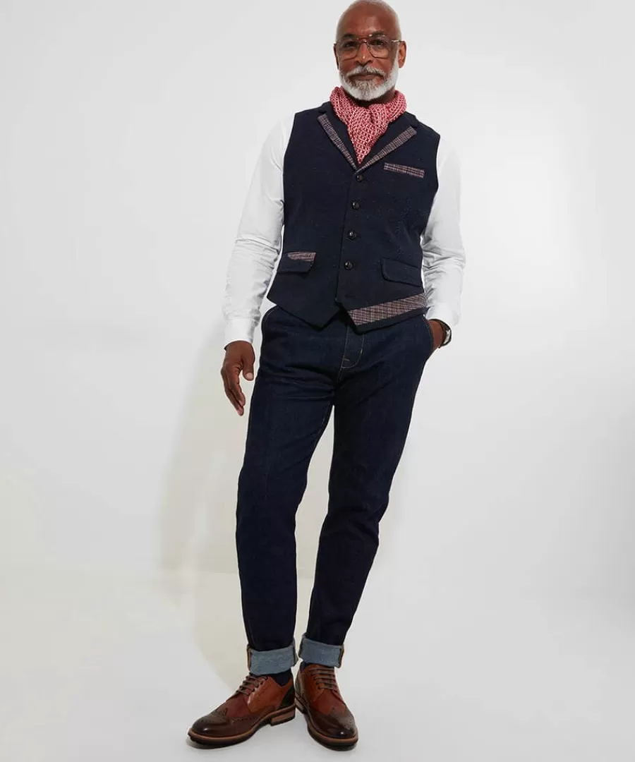 Shop Joe Browns Mix It Up Waistcoat Blue