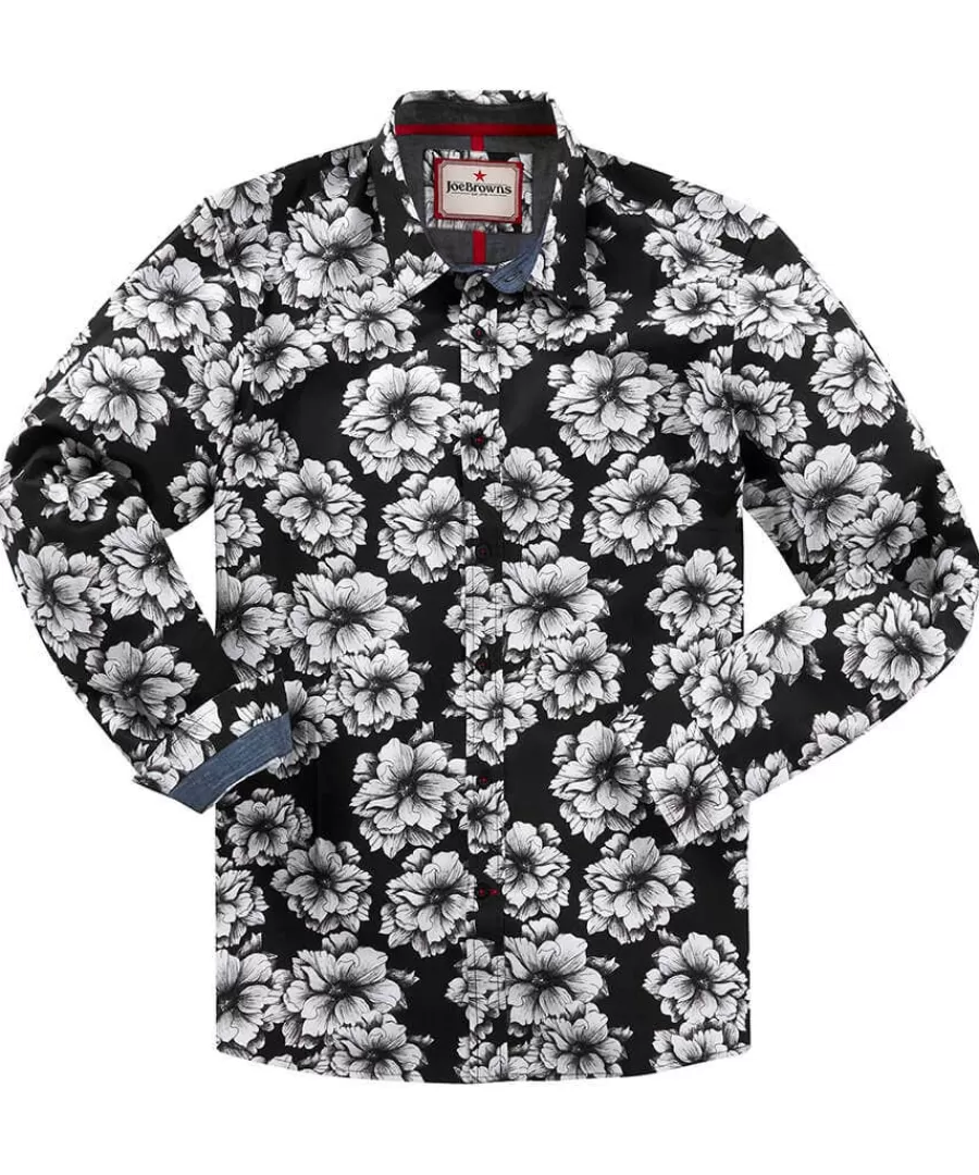 Shop Joe Browns Monochrome Floral Shirt White
