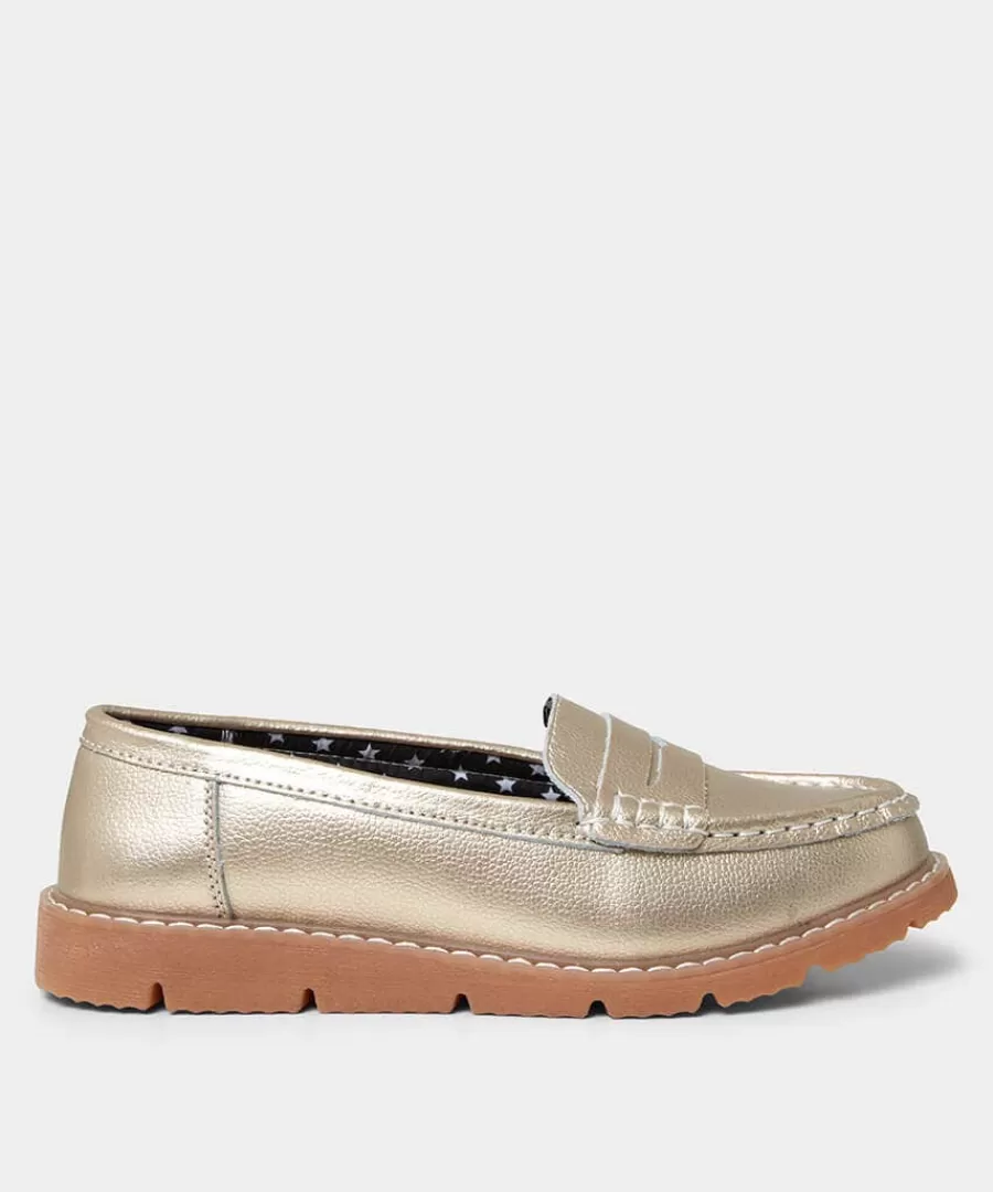 Flash Sale Joe Browns Moonlight Harbour Leather Loafers Gold
