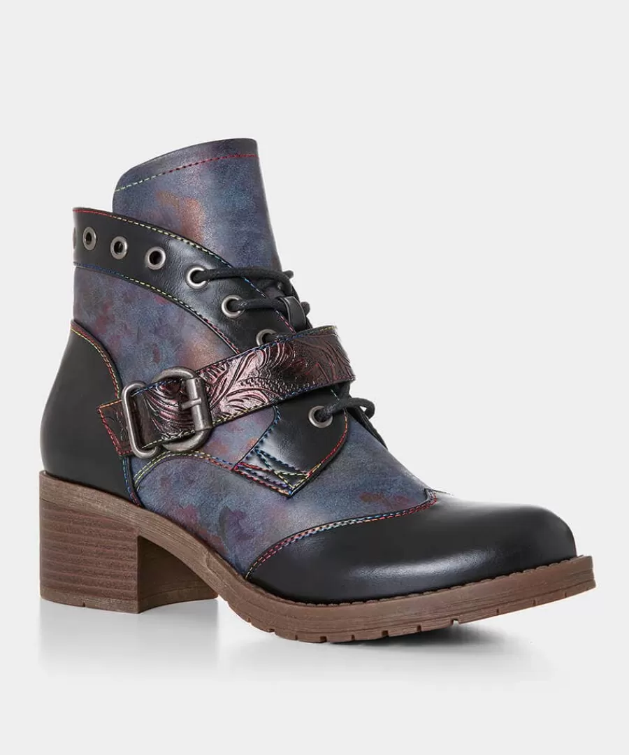 Fashion Joe Browns Northern Lights Ankle Boots Blue Multi