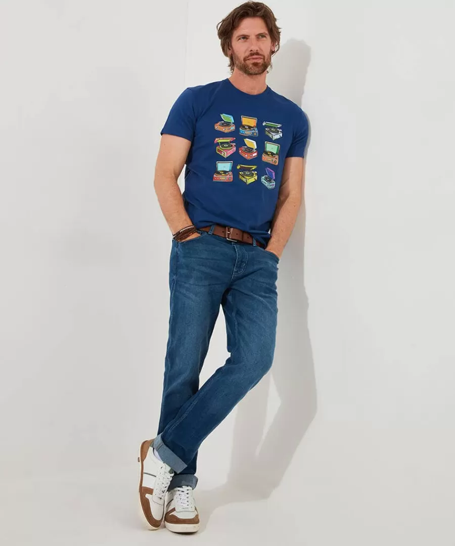 Hot Joe Browns On Repeat Tee Blue