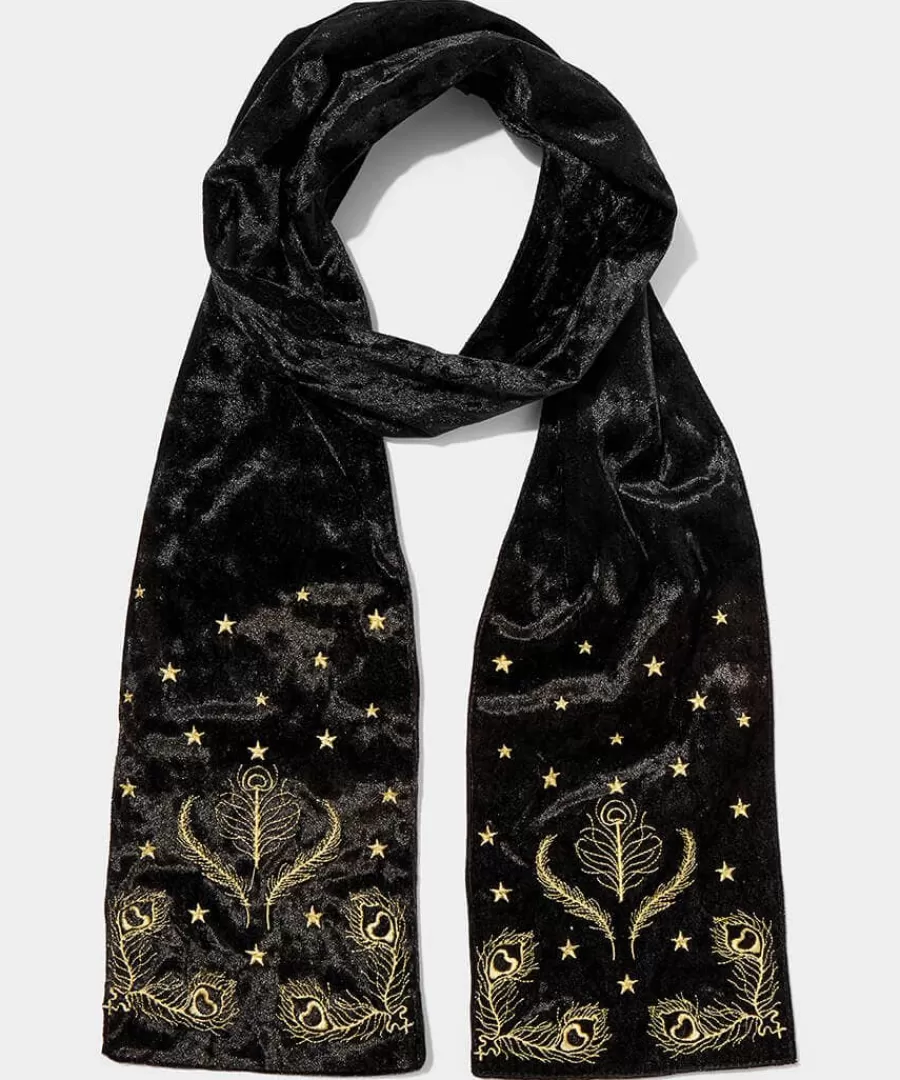 Discount Joe Browns Opulence Embroidered Velour Scarf Black/Gold