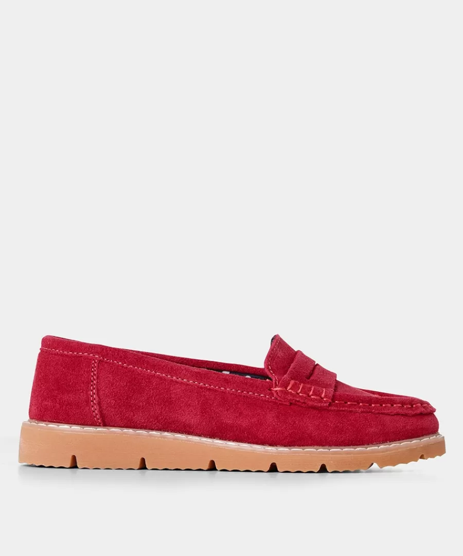 Shop Joe Browns Palma Harbour Suede Loafers Red