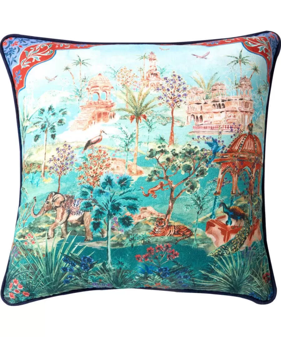 Online Joe Browns Peaceful Pergola Scene Reversible Cushion Blue