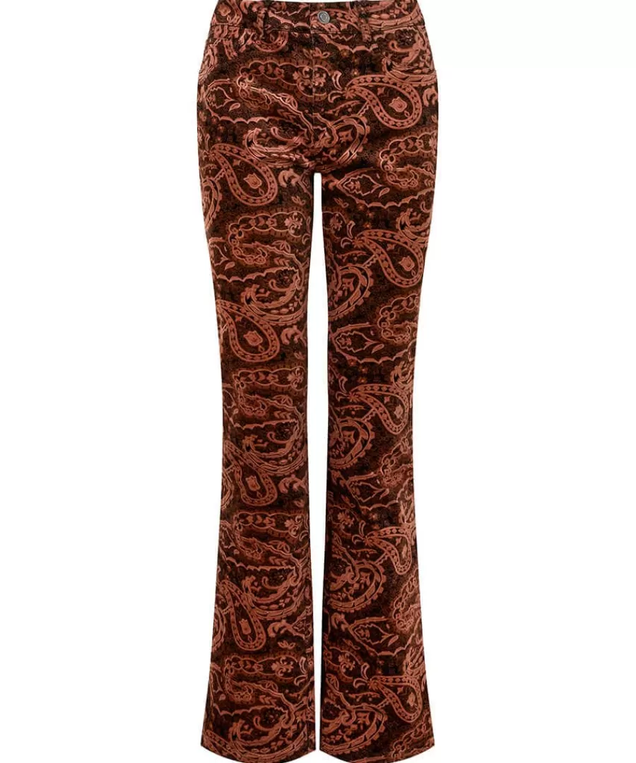 Sale Joe Browns Perfectly Paisley Printed Moleskin Trousers Brown