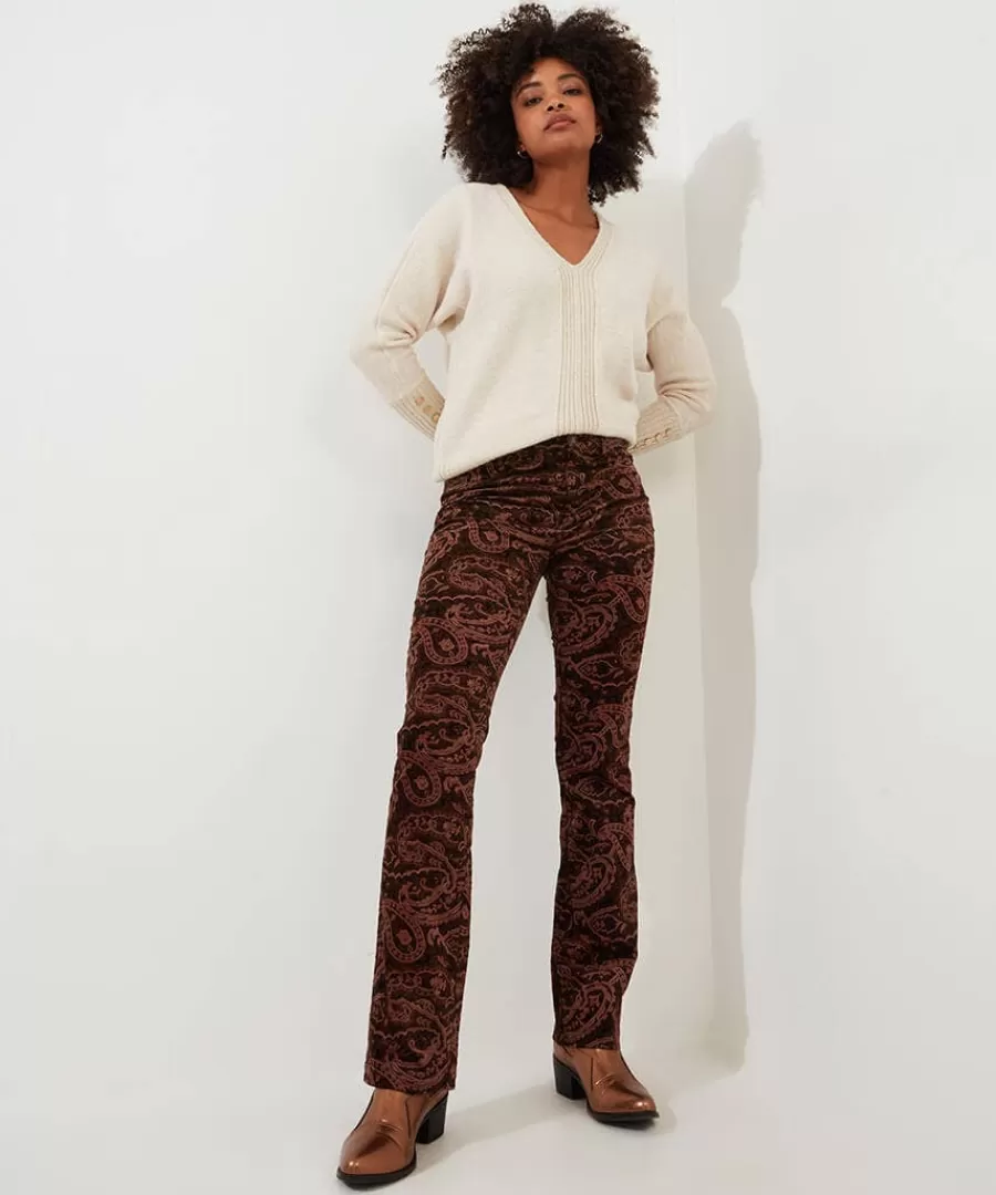 Sale Joe Browns Perfectly Paisley Printed Moleskin Trousers Brown