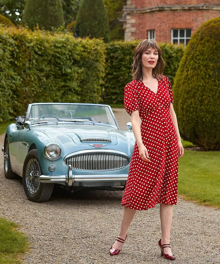 Outlet Joe Browns Perfectly Polka Dress Berry
