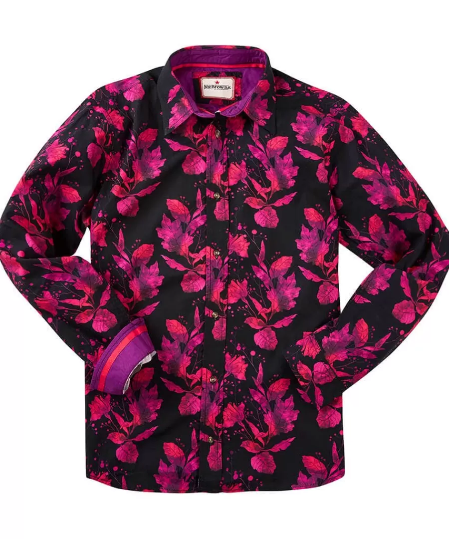 Shop Joe Browns Pink Autumn Leaves Shirt Pink / Black