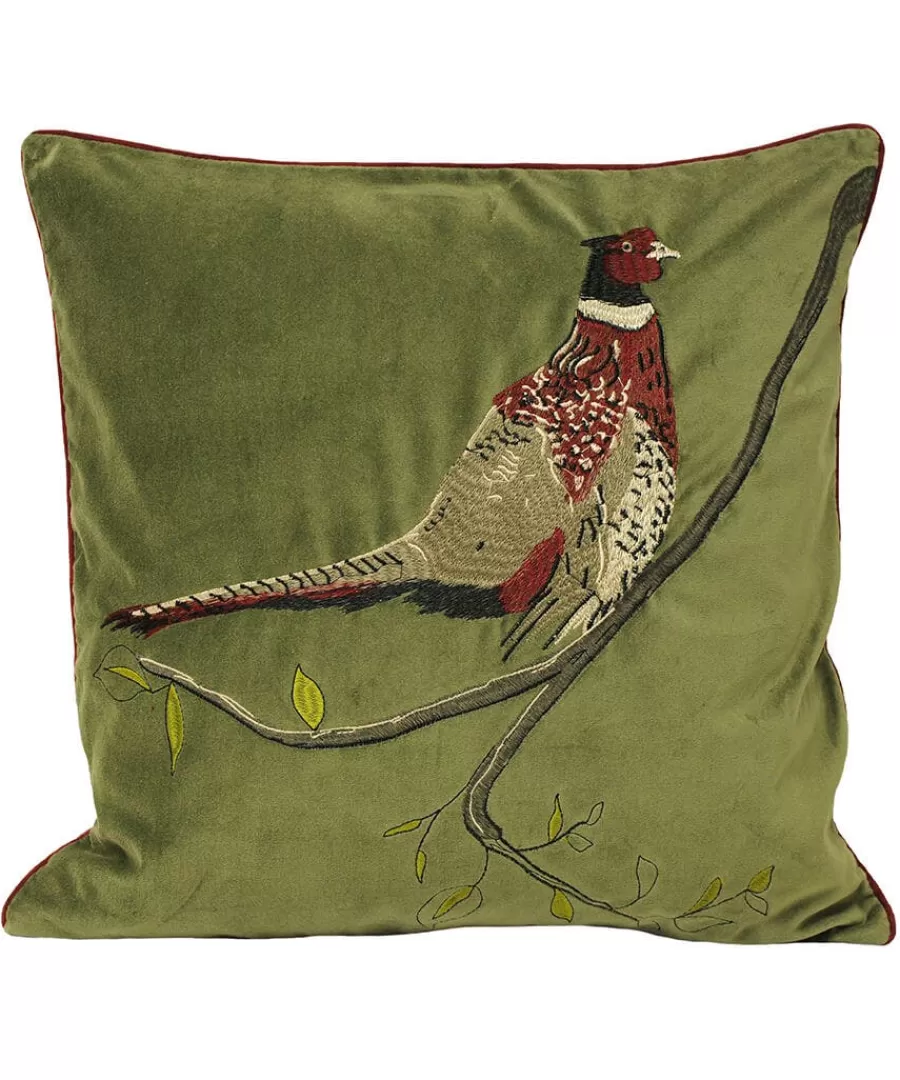 Best Joe Browns Plumed Pheasant Cushion Green