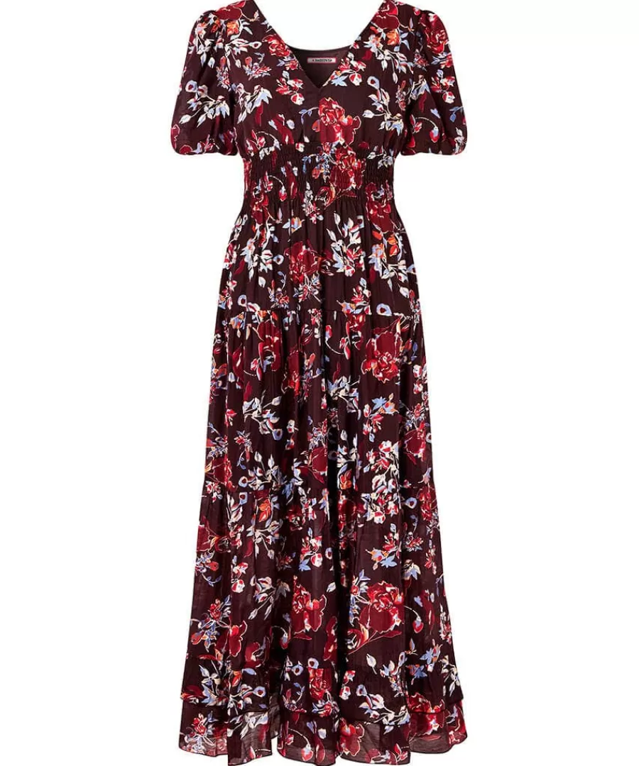 Cheap Joe Browns Prettiest Floral Dress Aubergine