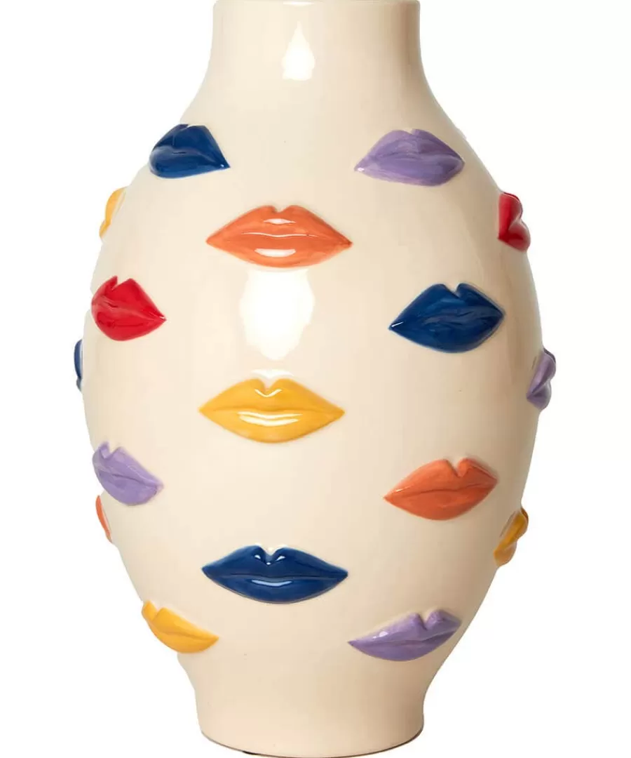 Cheap Joe Browns Pucker Up Pop Art Style Vase Cream