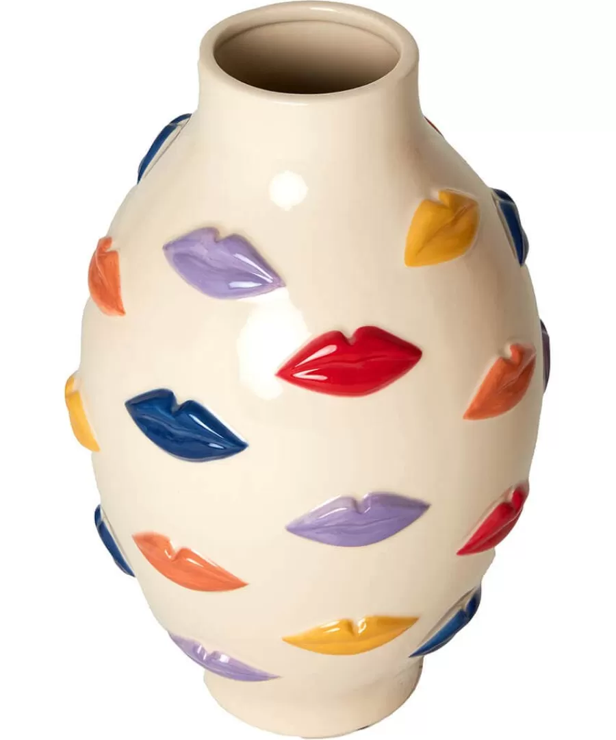 Cheap Joe Browns Pucker Up Pop Art Style Vase Cream