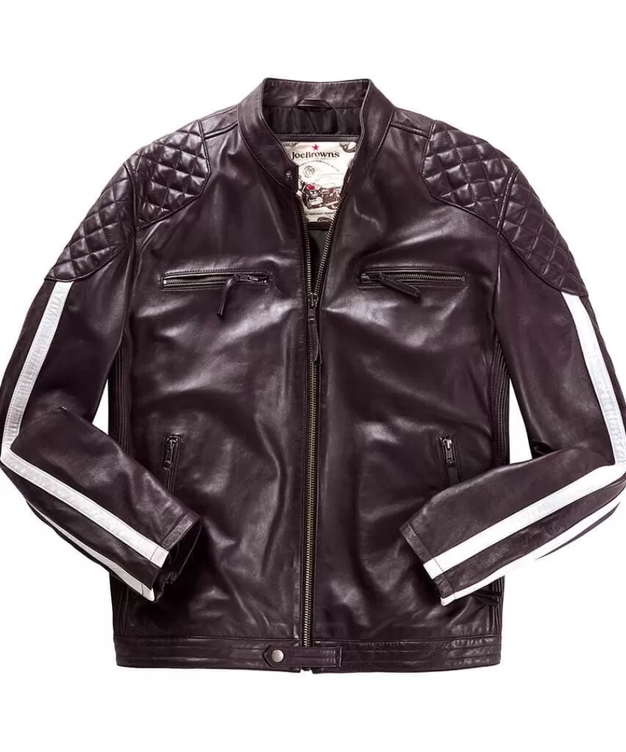 New Joe Browns Racer Leather Jacket Purple