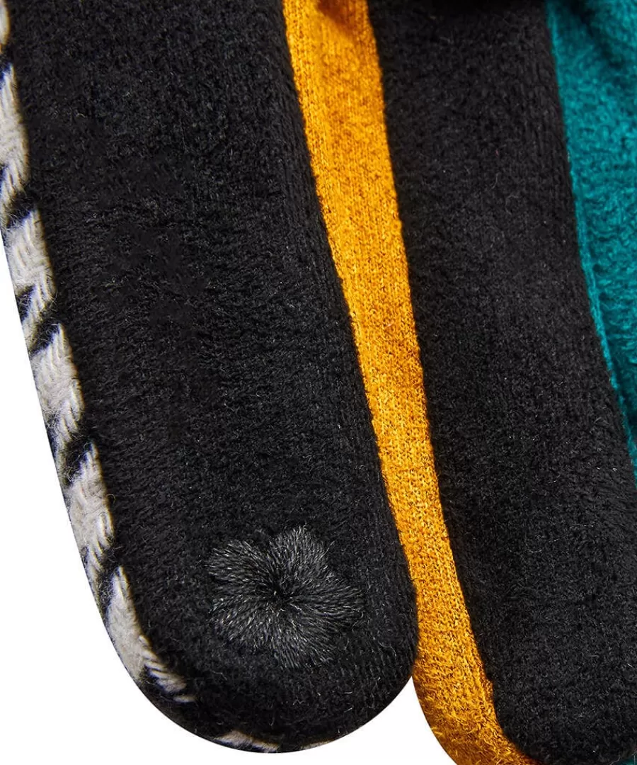 Cheap Joe Browns Racy Retro Dogtooth Gloves Black Multi