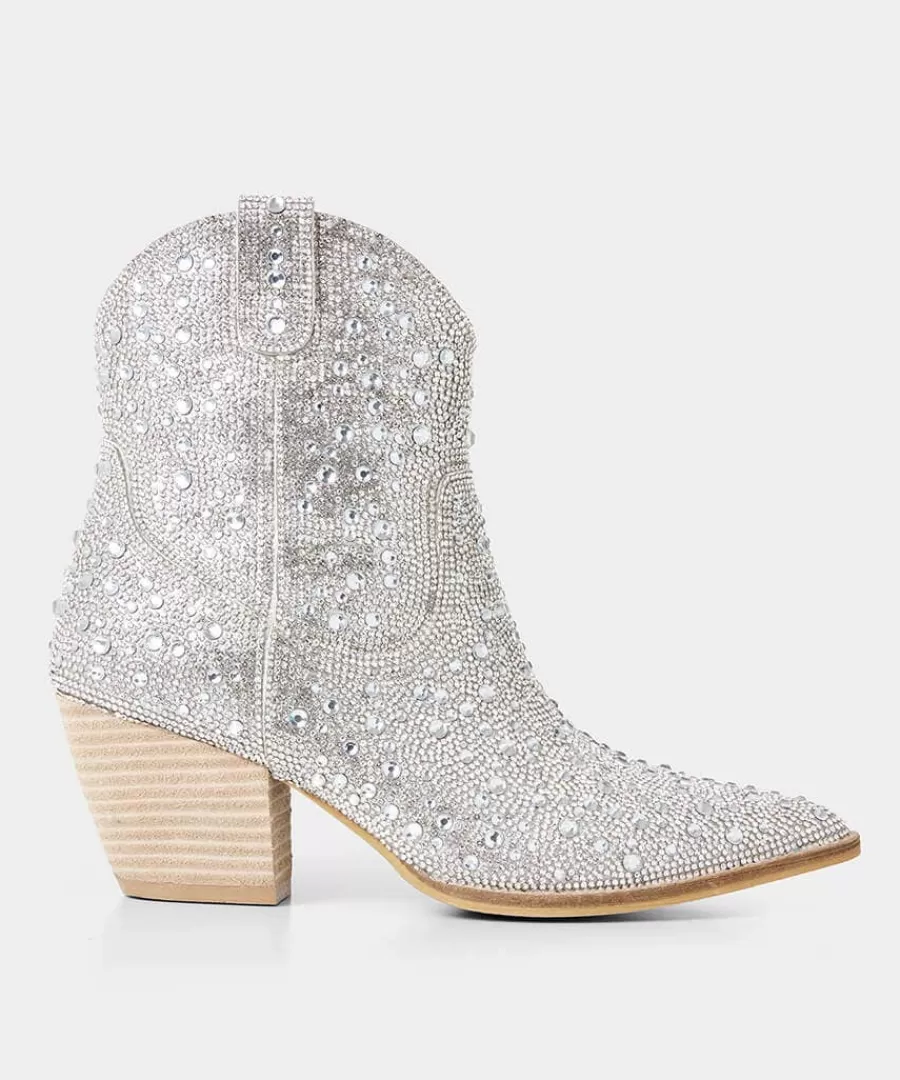Hot Joe Browns Ray Of Light Shimmering Boots Silver