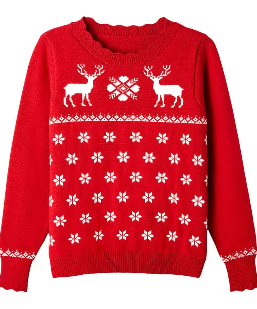Fashion Joe Browns Retro Reindeer Jumper Red