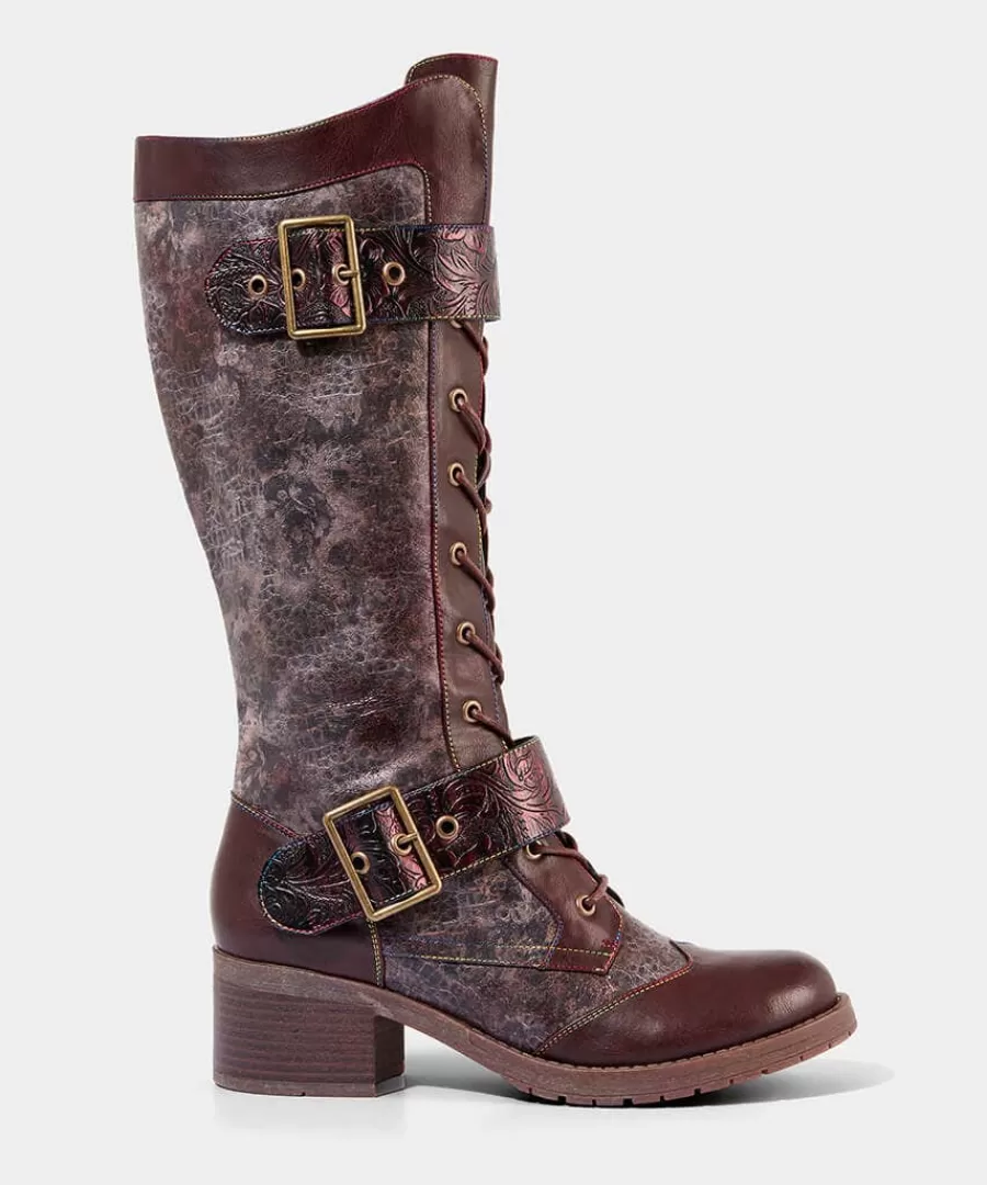 Outlet Joe Browns Robyn Tooled Strap Boots Tan Multi