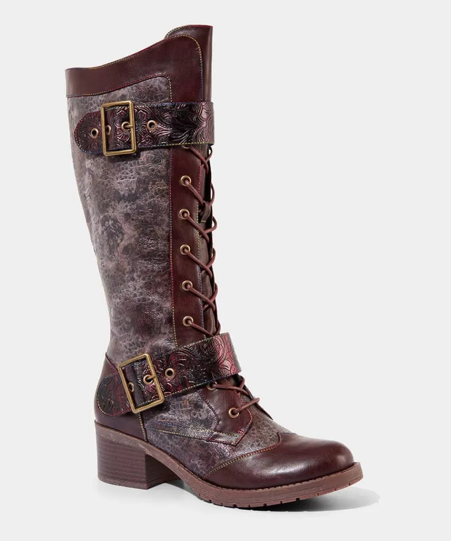 Outlet Joe Browns Robyn Tooled Strap Boots Tan Multi