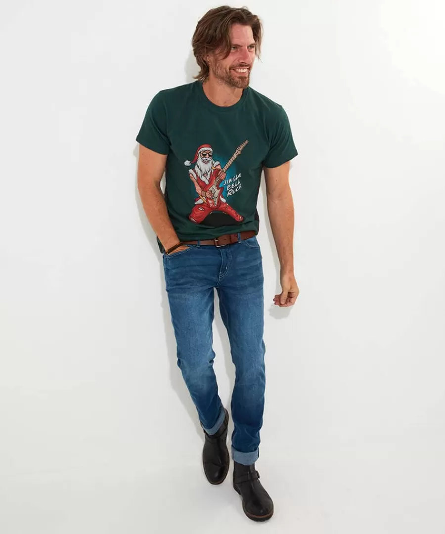 Fashion Joe Browns Rockin Santa Tee Green