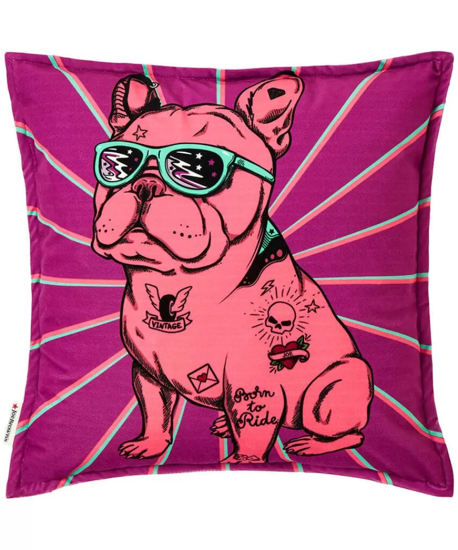 Cheap Joe Browns Rogue Rebel Bulldog Reversible Cushion Purple
