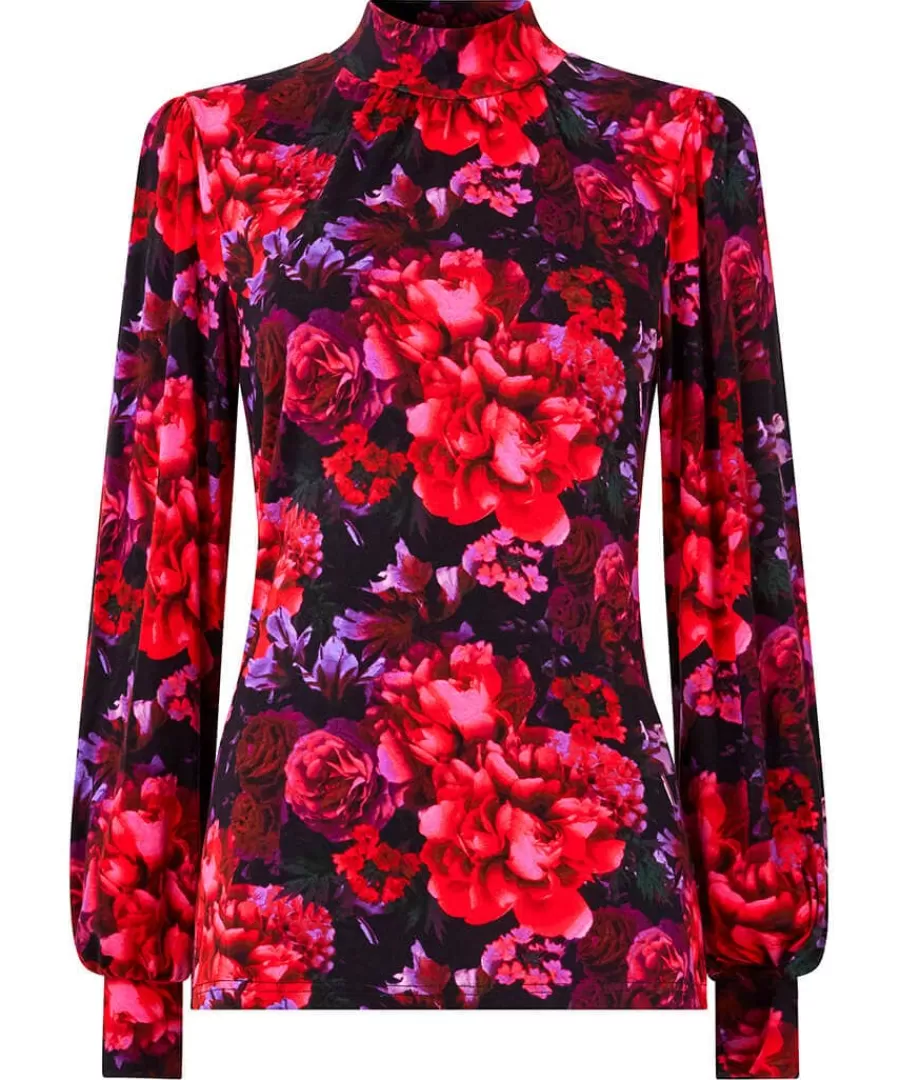 Clearance Joe Browns Romantic Florals Jersey Print Top Red
