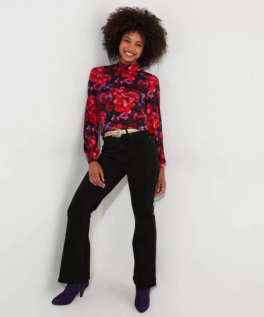 Clearance Joe Browns Romantic Florals Jersey Print Top Red