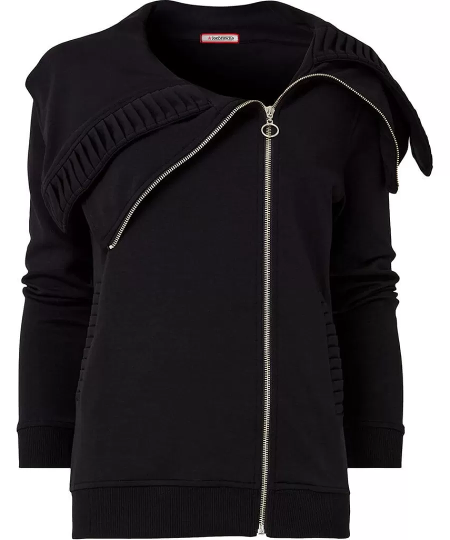 Clearance Joe Browns Ronnie Zip Front Jersey Top Black