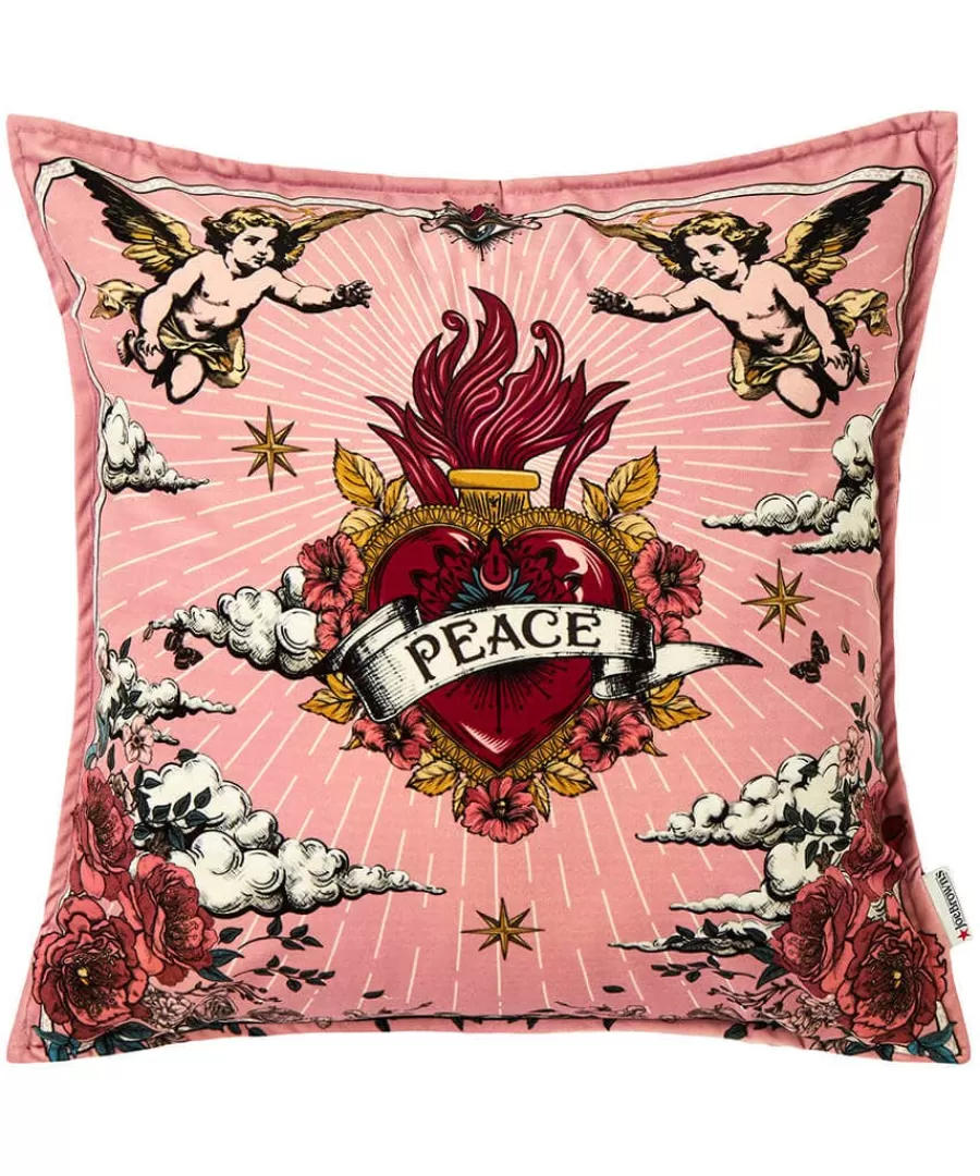 Hot Joe Browns Roses And Rebels Reversible Cushion Pink