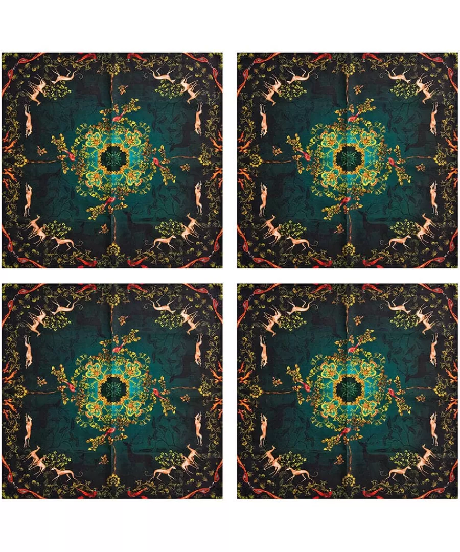 Best Joe Browns Scenes Of The Forest Cotton Napkins Green