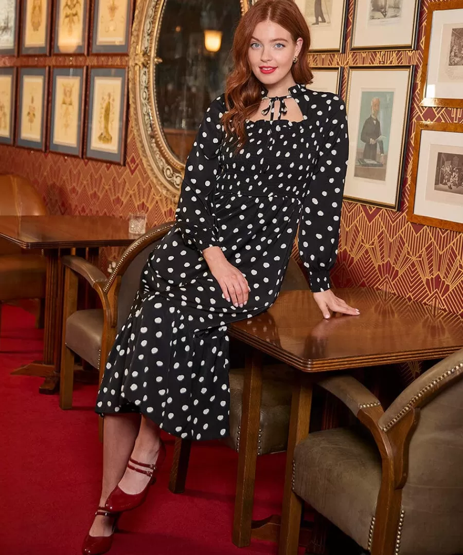 Shop Joe Browns Serena Spot Dress Black