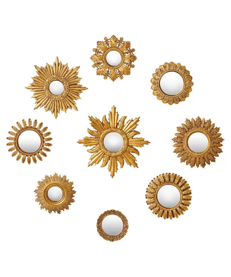 Discount Joe Browns Set Of 9 Framed Mirrors Gold