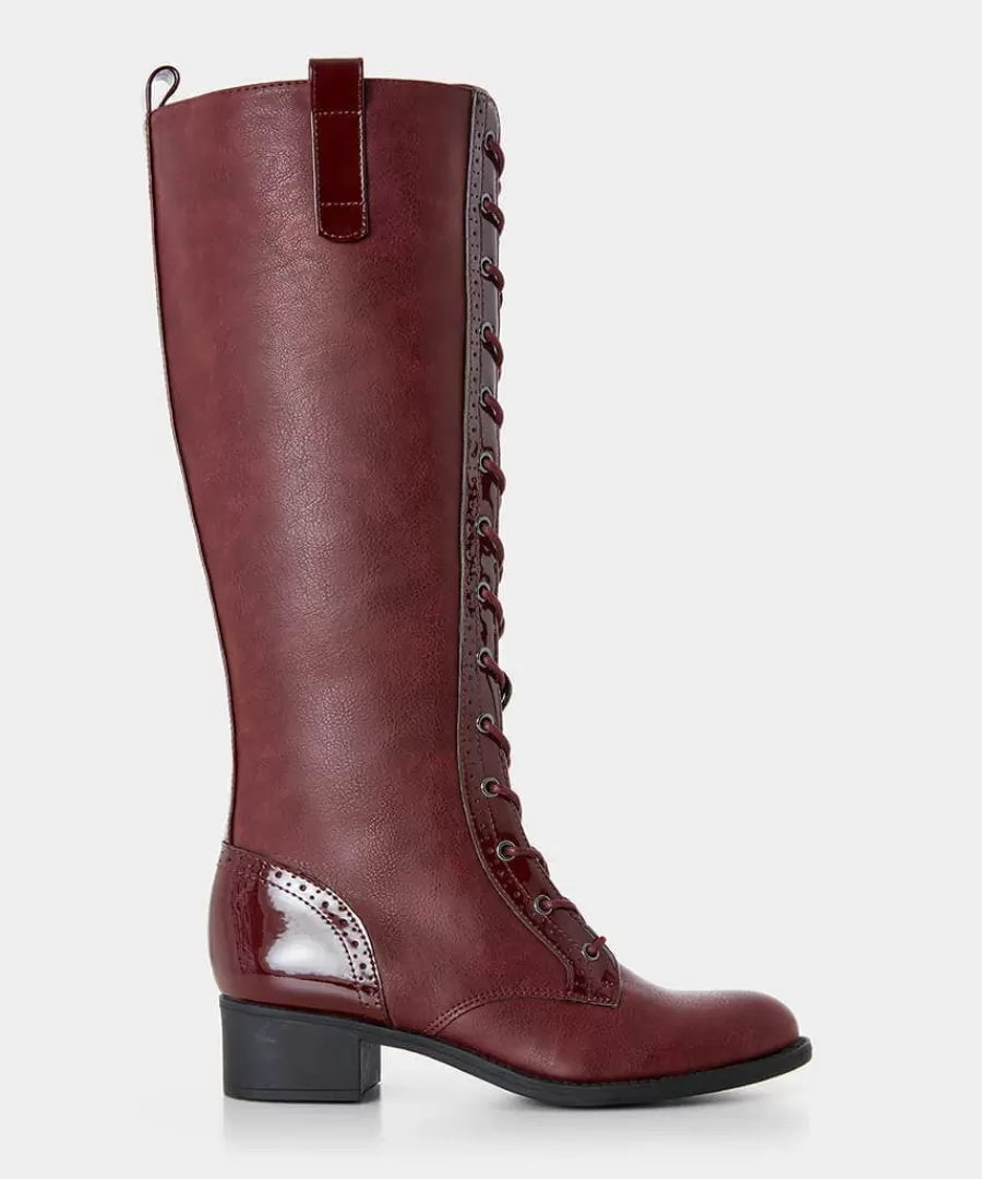 Cheap Joe Browns Sharp And Smart Lace Up Boots Burgundy