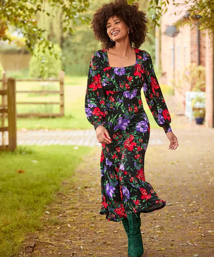 Sale Joe Browns Shona Floral Jersey Dress Black