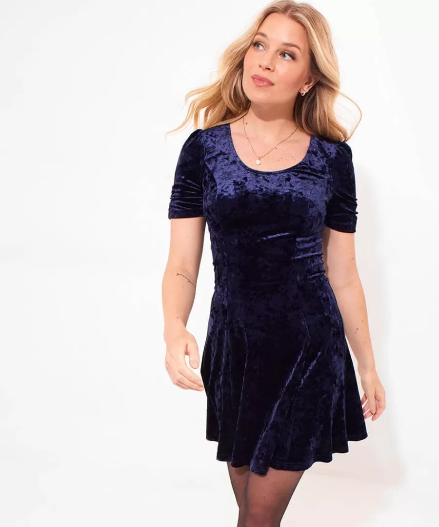 Outlet Joe Browns Simply Perfect Crushed Velour Tunic Dress Midnight