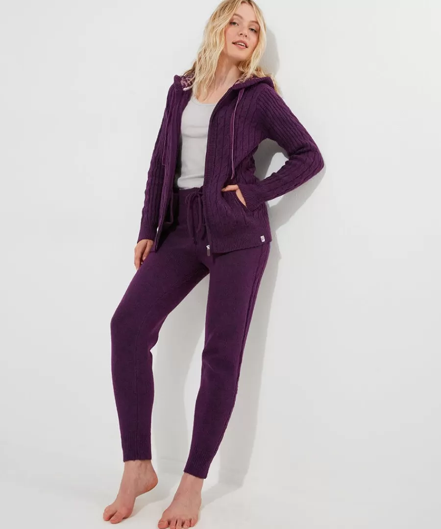 Best Sale Joe Browns Sloe Joes Knitted Cable Joggers Purple