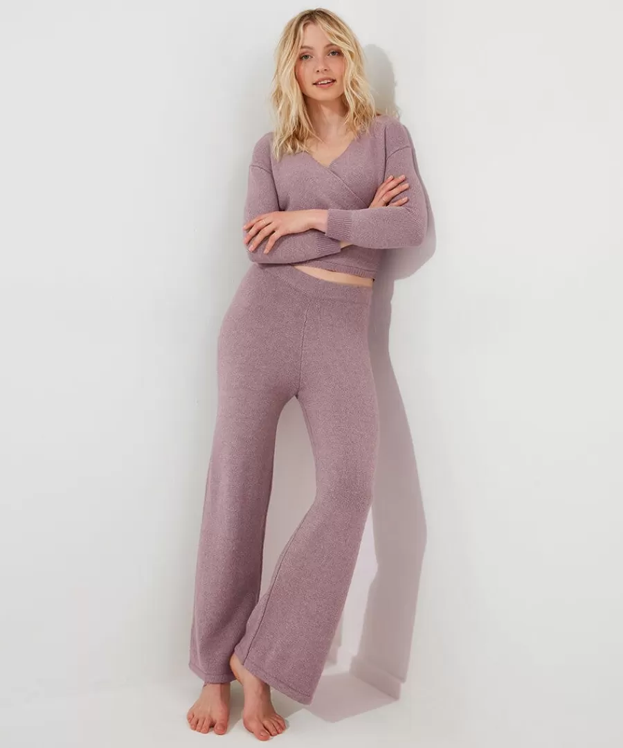 Cheap Joe Browns Sloe Joes Wide Leg Knitted Trousers Purple