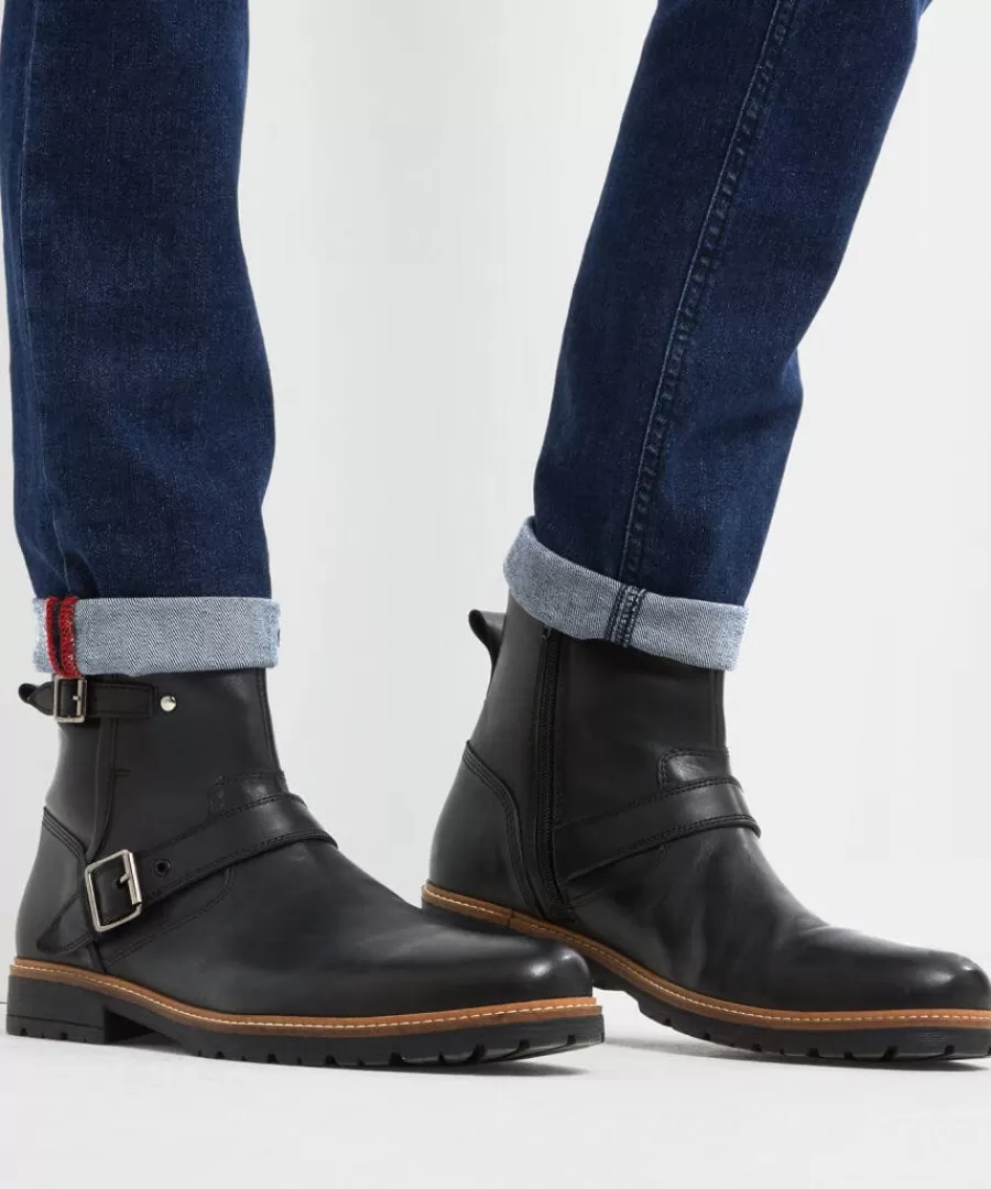 Cheap Joe Browns Snake Pass Leather Biker Boots Black / Tan