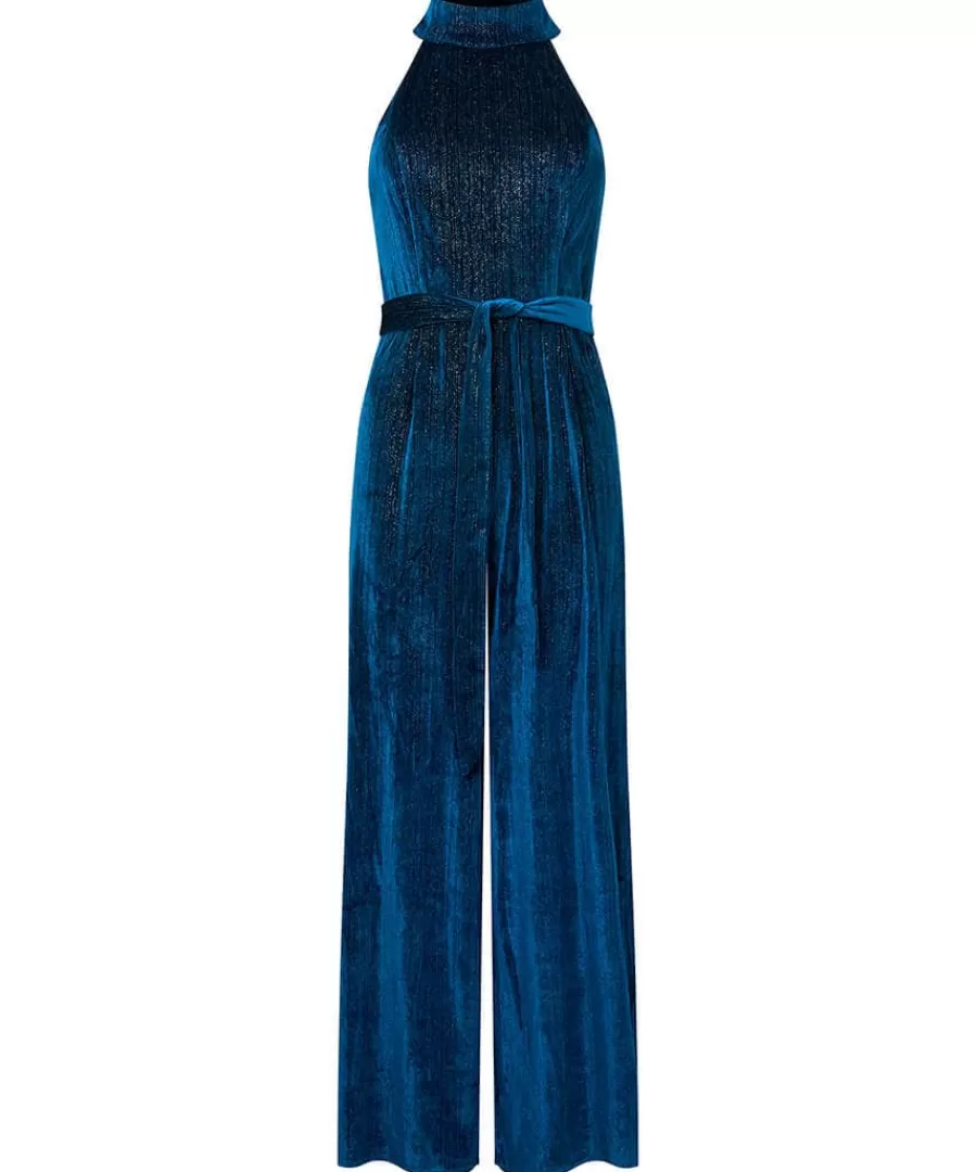 Fashion Joe Browns Statement Velour Jumpsuit Teal